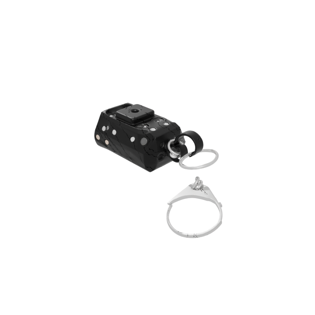Obsidian Layered Dice Holder Keychain