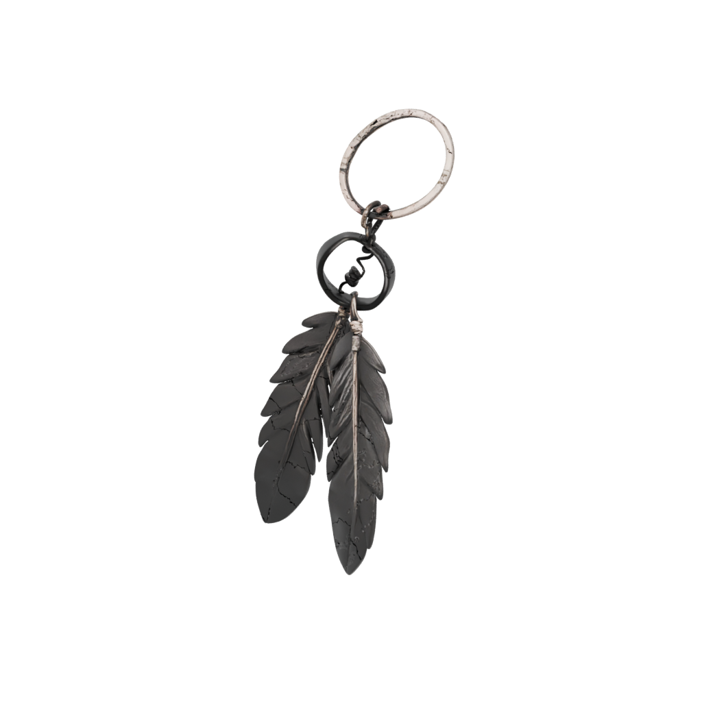Obsidian Layered Feather Charm