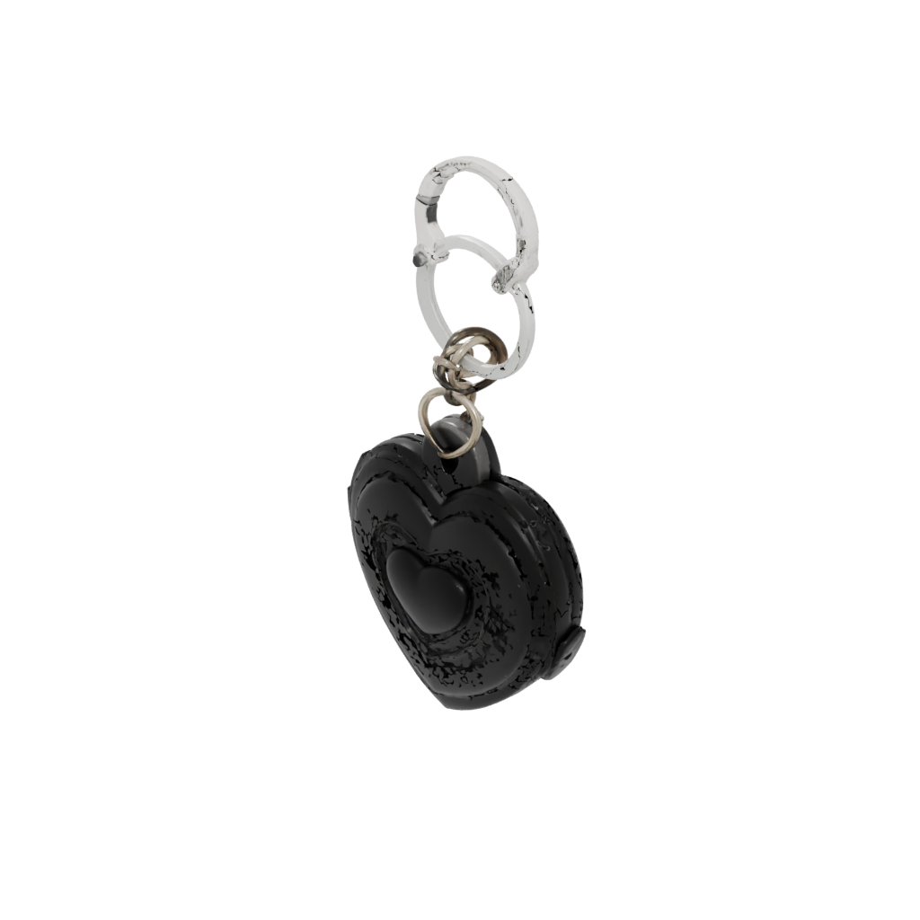 Obsidian Layered Heart Locket Charm
