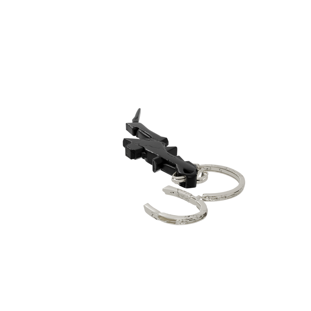 Obsidian Layered Lightning Bolt Charm