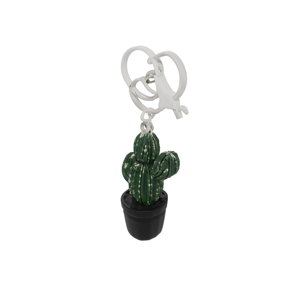 Obsidian Layered Mini Cactus Charm