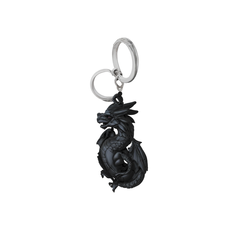 Obsidian Layered Mini Dragon Charm