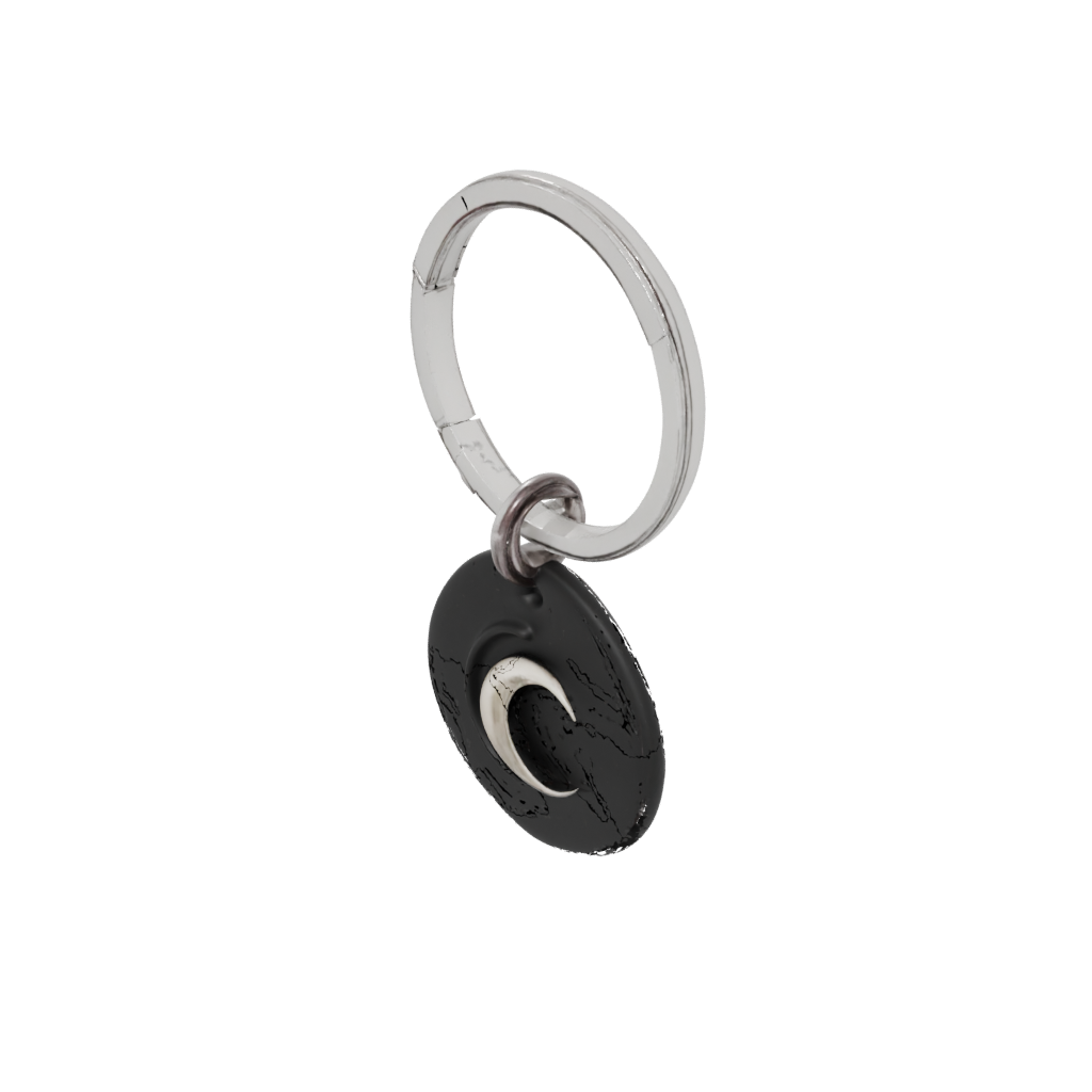 Obsidian Layered Moon Crescent Charm
