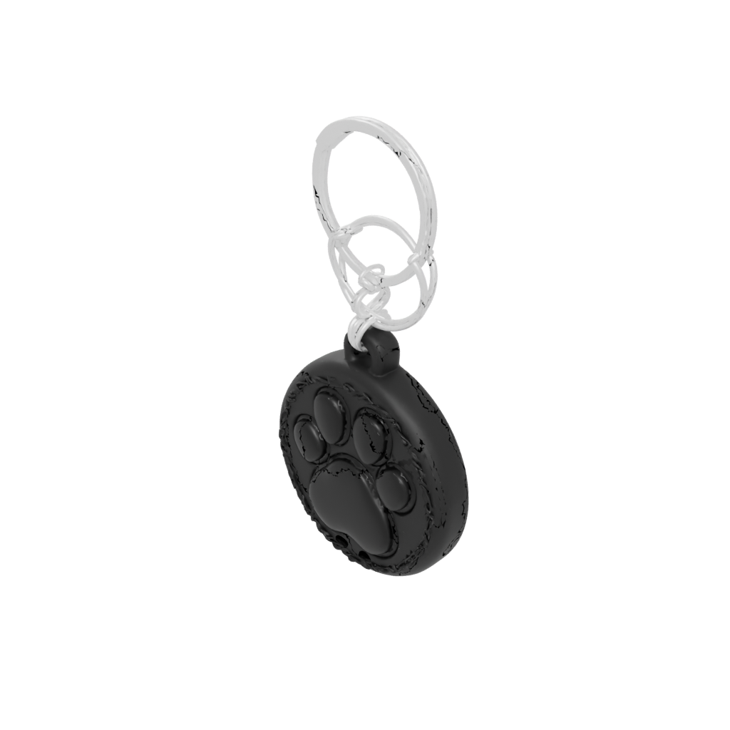 Obsidian Layered Paw Print Charm