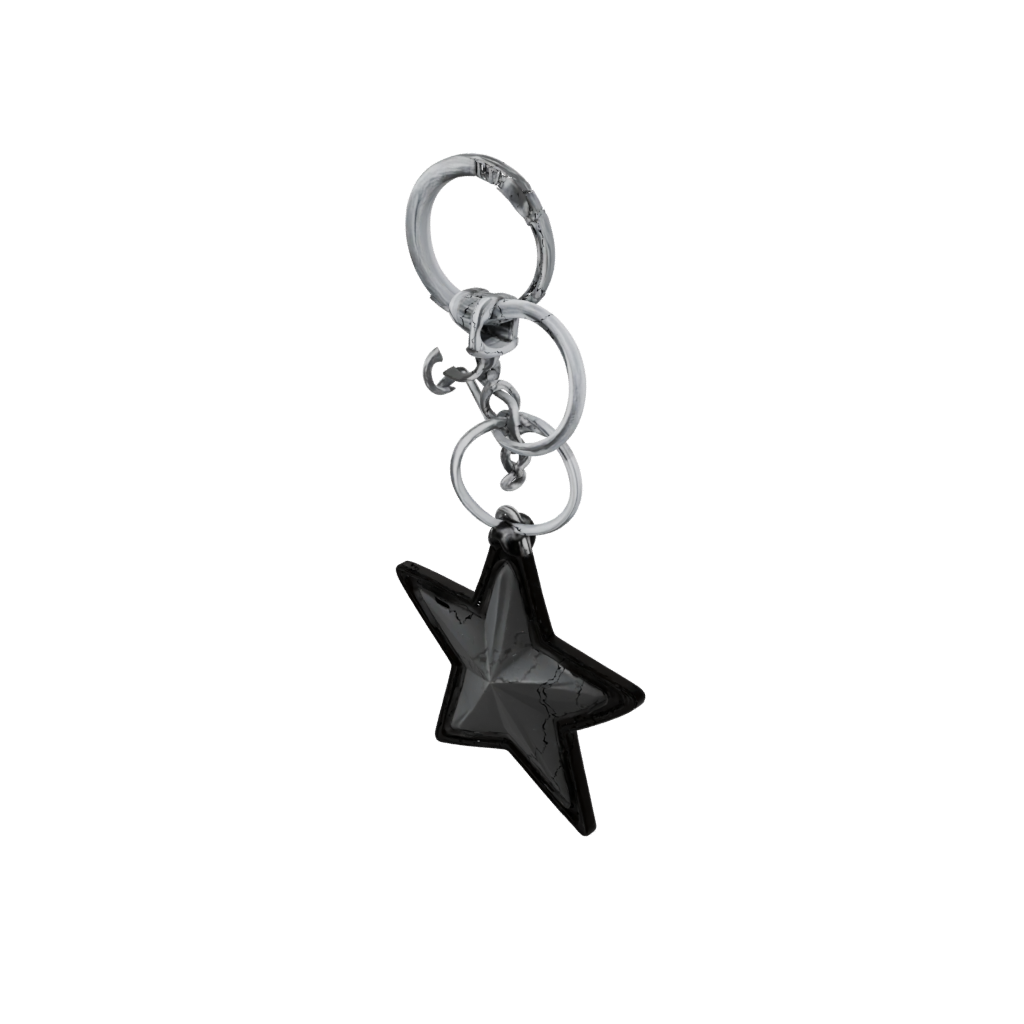 Obsidian Layered Star Charm