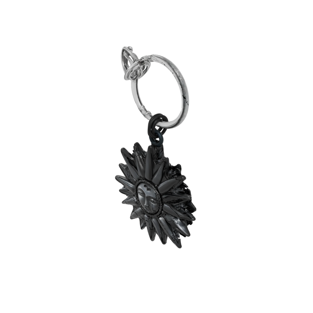 Obsidian Layered Sun Charm
