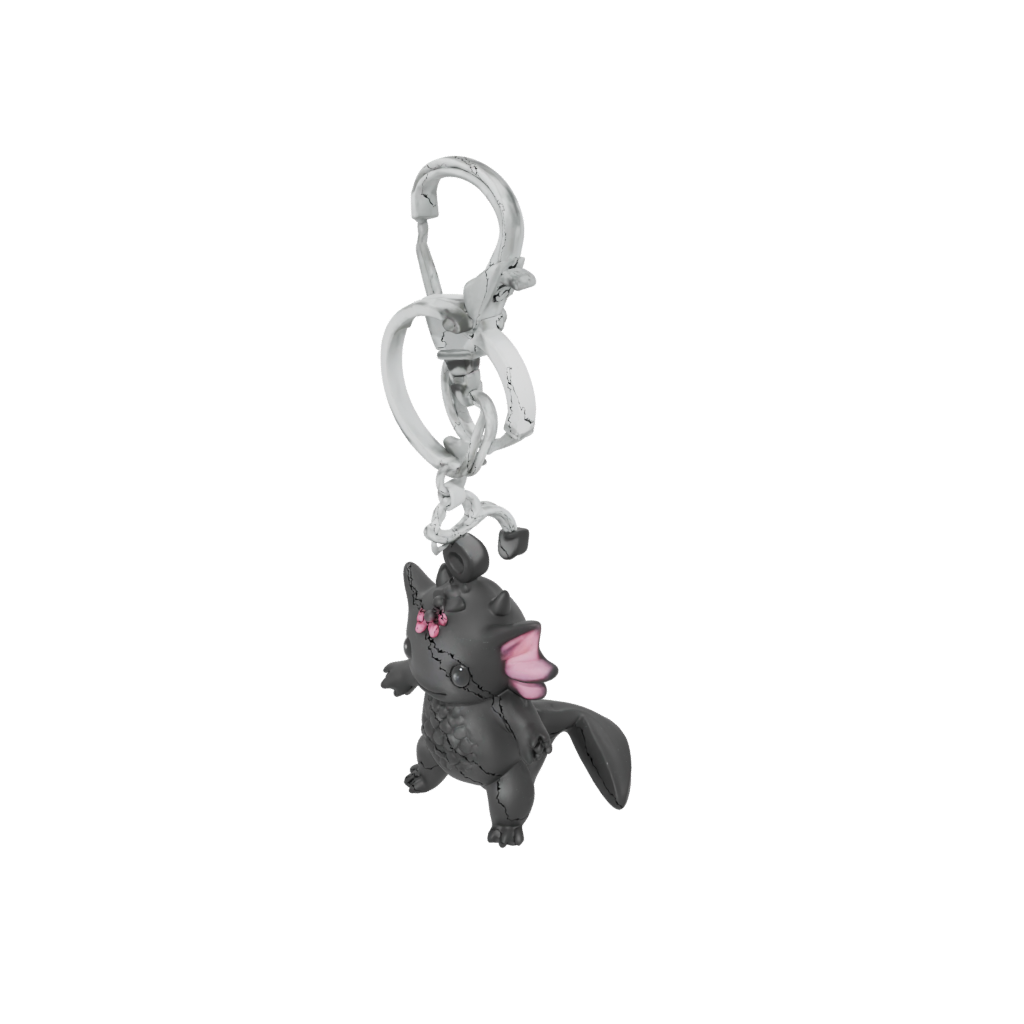 Obsidian Layered Tiny Axolotl Charm