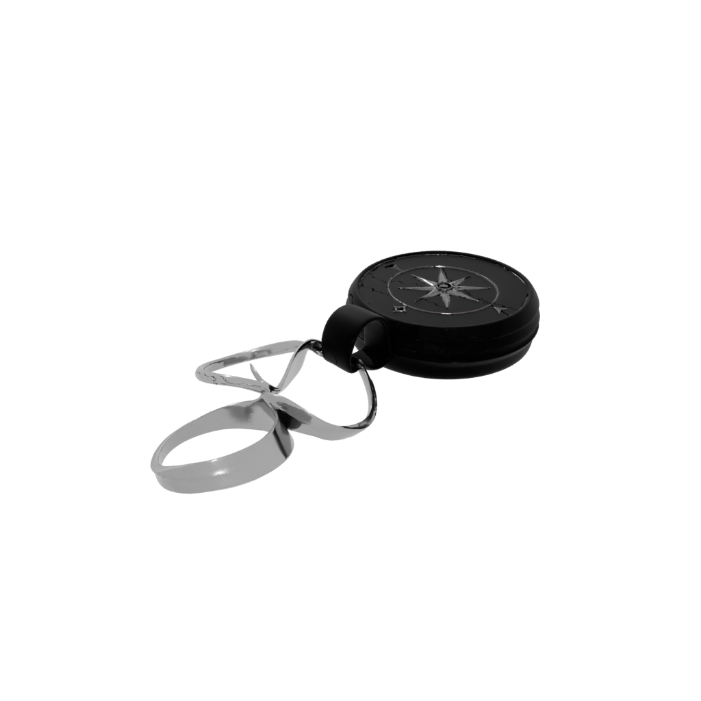 Obsidian Outline Compass Charm