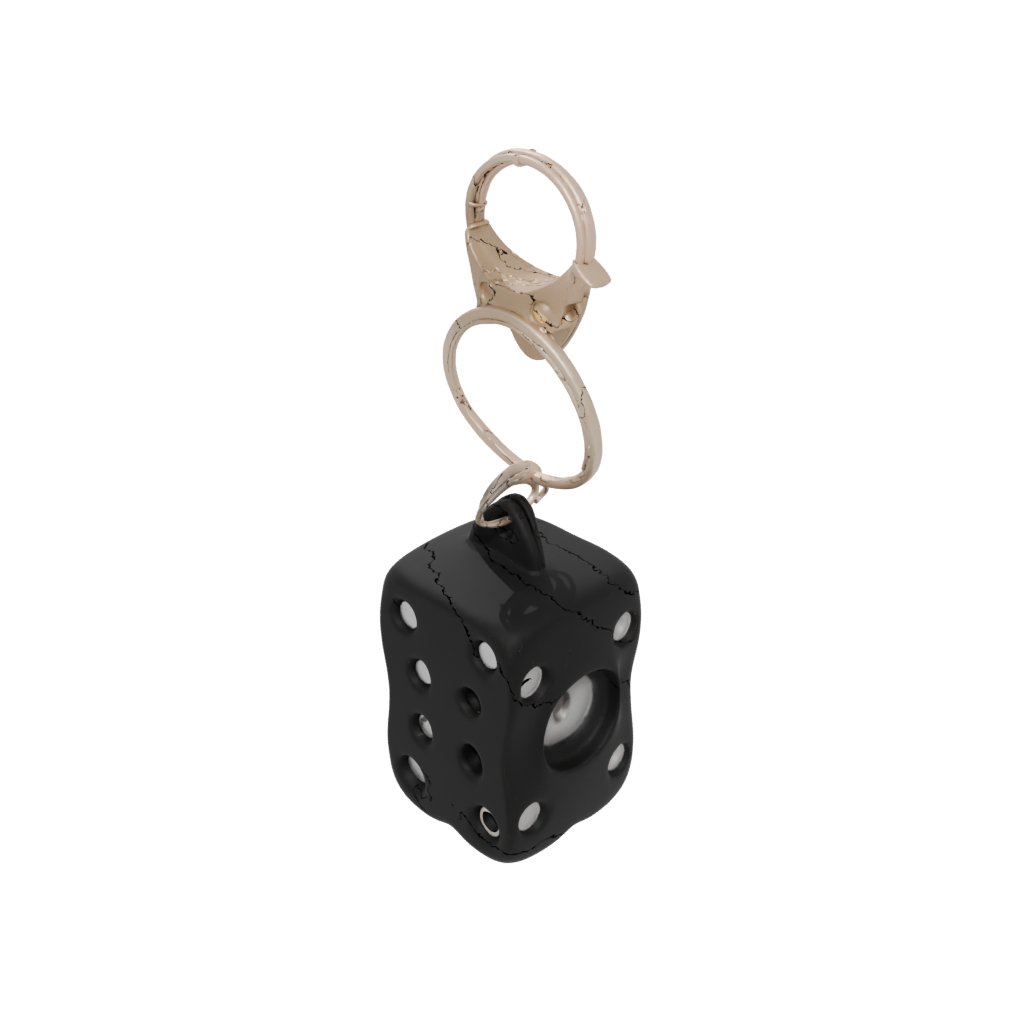 Obsidian Outline Dice Holder Keychain