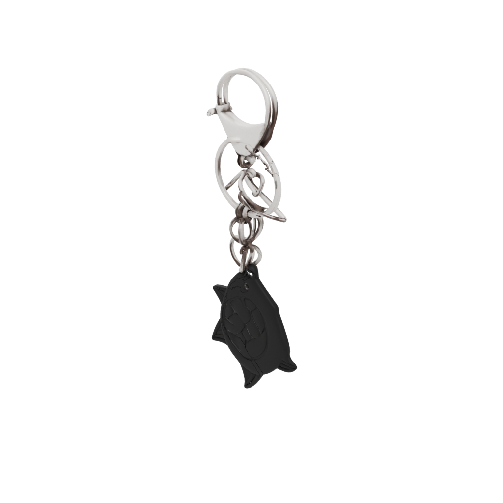 Obsidian Outline Fish Charm