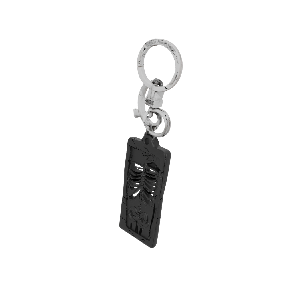 Obsidian Outline Key Skeleton Charm