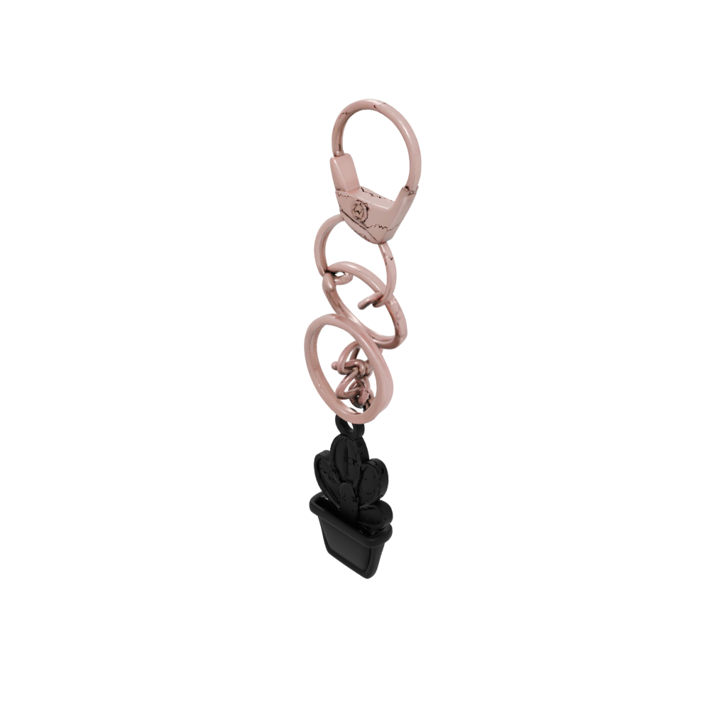 Obsidian Outline Mini Cactus Charm