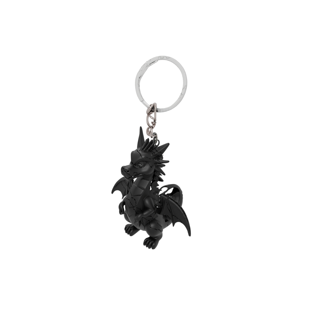 Obsidian Outline Mini Dragon Charm