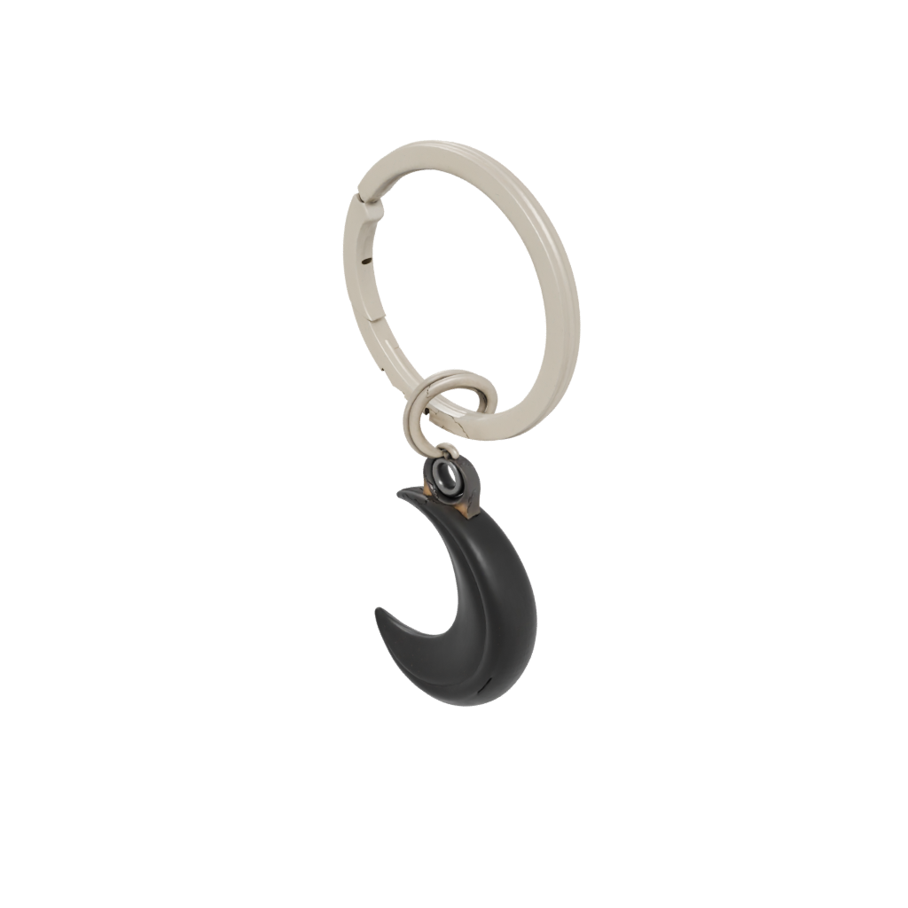 Obsidian Outline Moon Crescent Charm