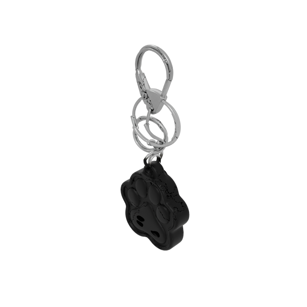 Obsidian Outline Paw Print Charm