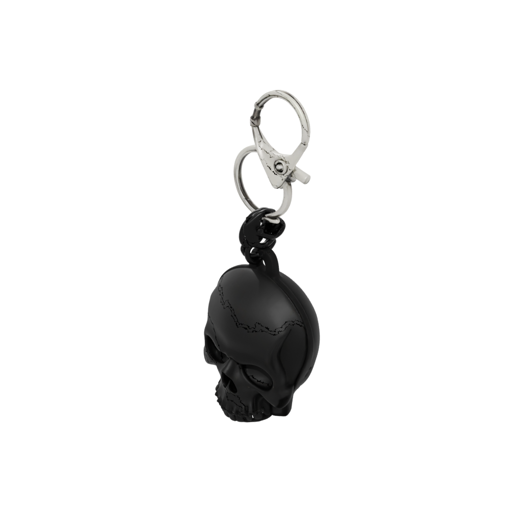 Obsidian Outline Skull Charm