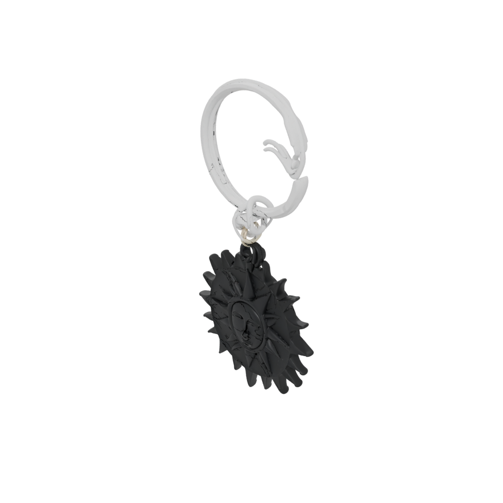 Obsidian Outline Sun Charm