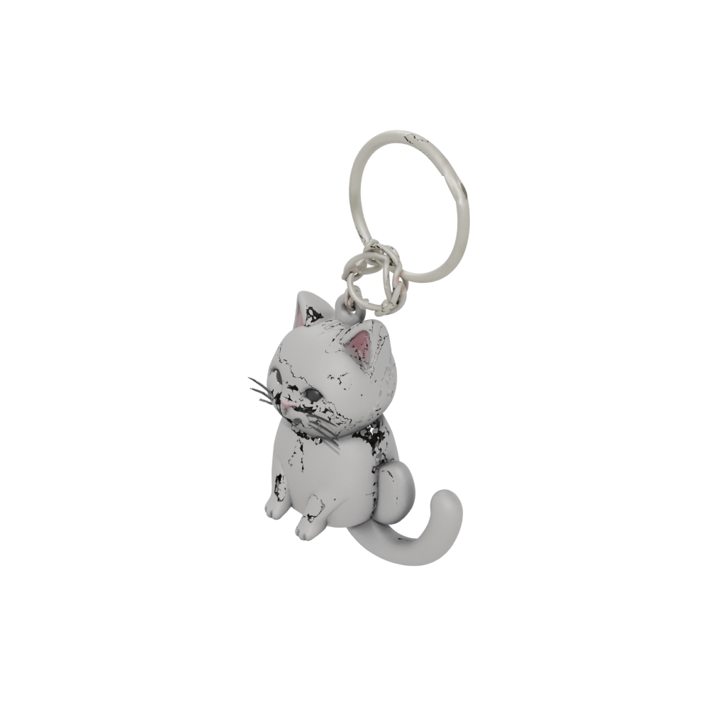 Pastel 3D Cat Silhouette Charm