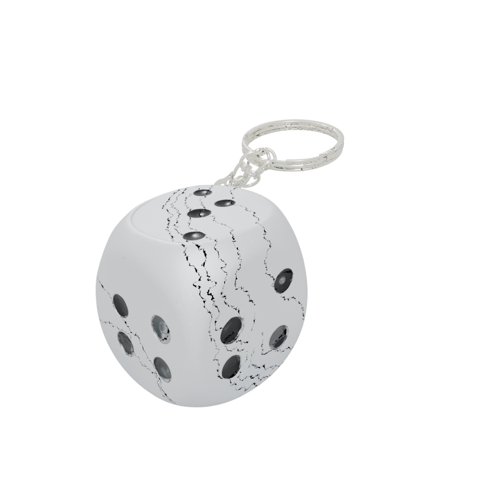 Pastel 3D Dice Holder Keychain
