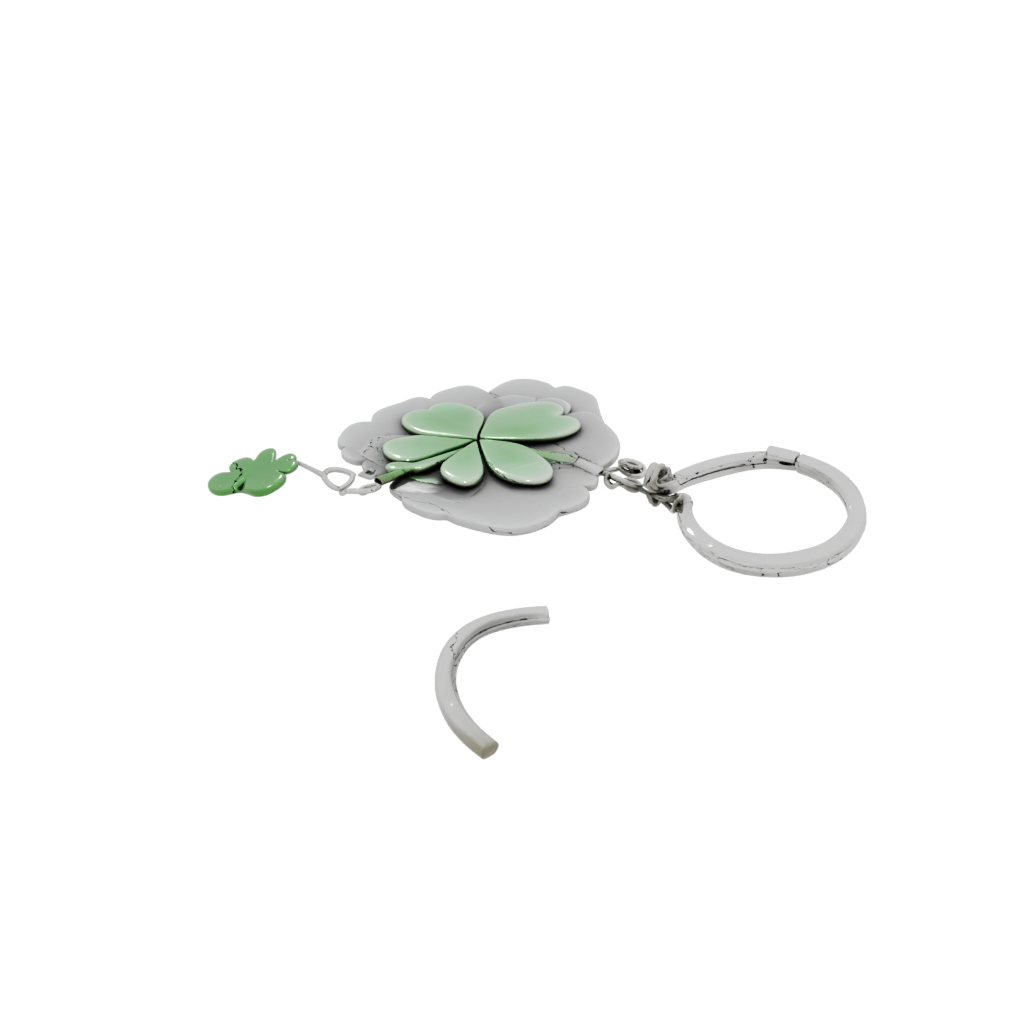 Pastel 3D Four-Leaf Clover Charm