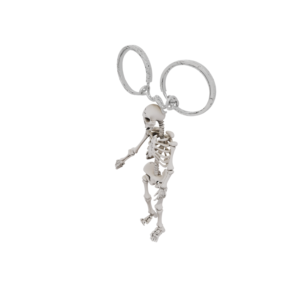 Pastel 3D Key Skeleton Charm