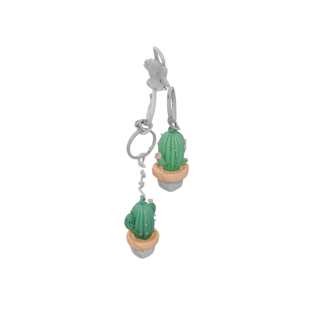 Pastel 3D Mini Cactus Charm