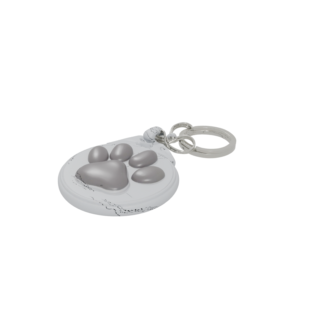 Pastel 3D Paw Print Charm