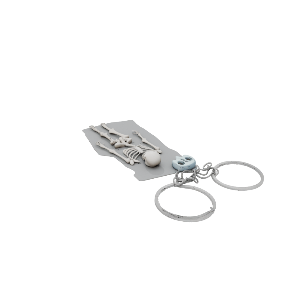 Pastel Key Skeleton Charm