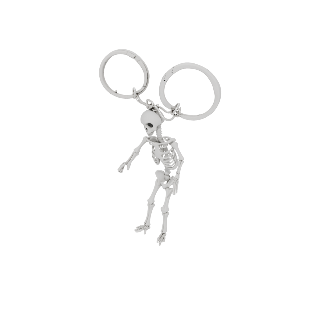 Pastel Layered Key Skeleton Charm