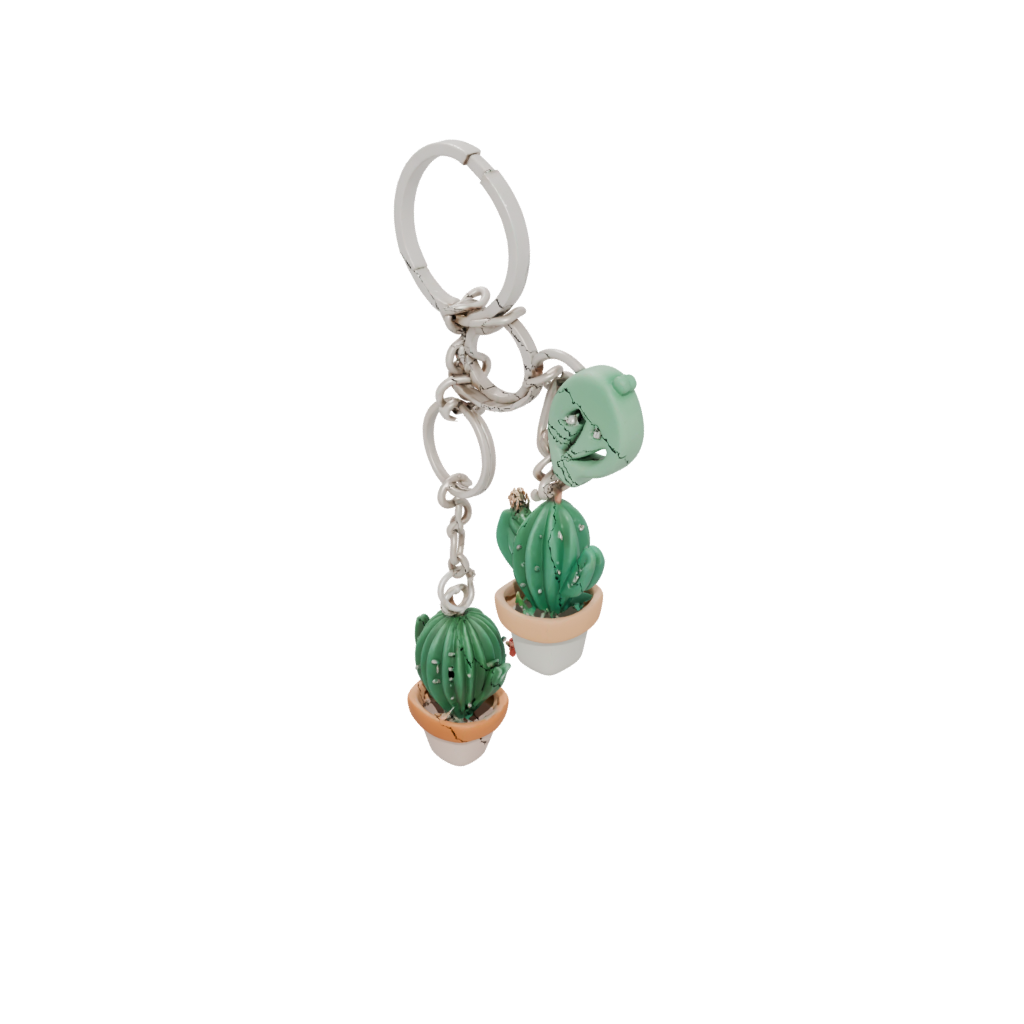 Pastel Layered Mini Cactus Charm