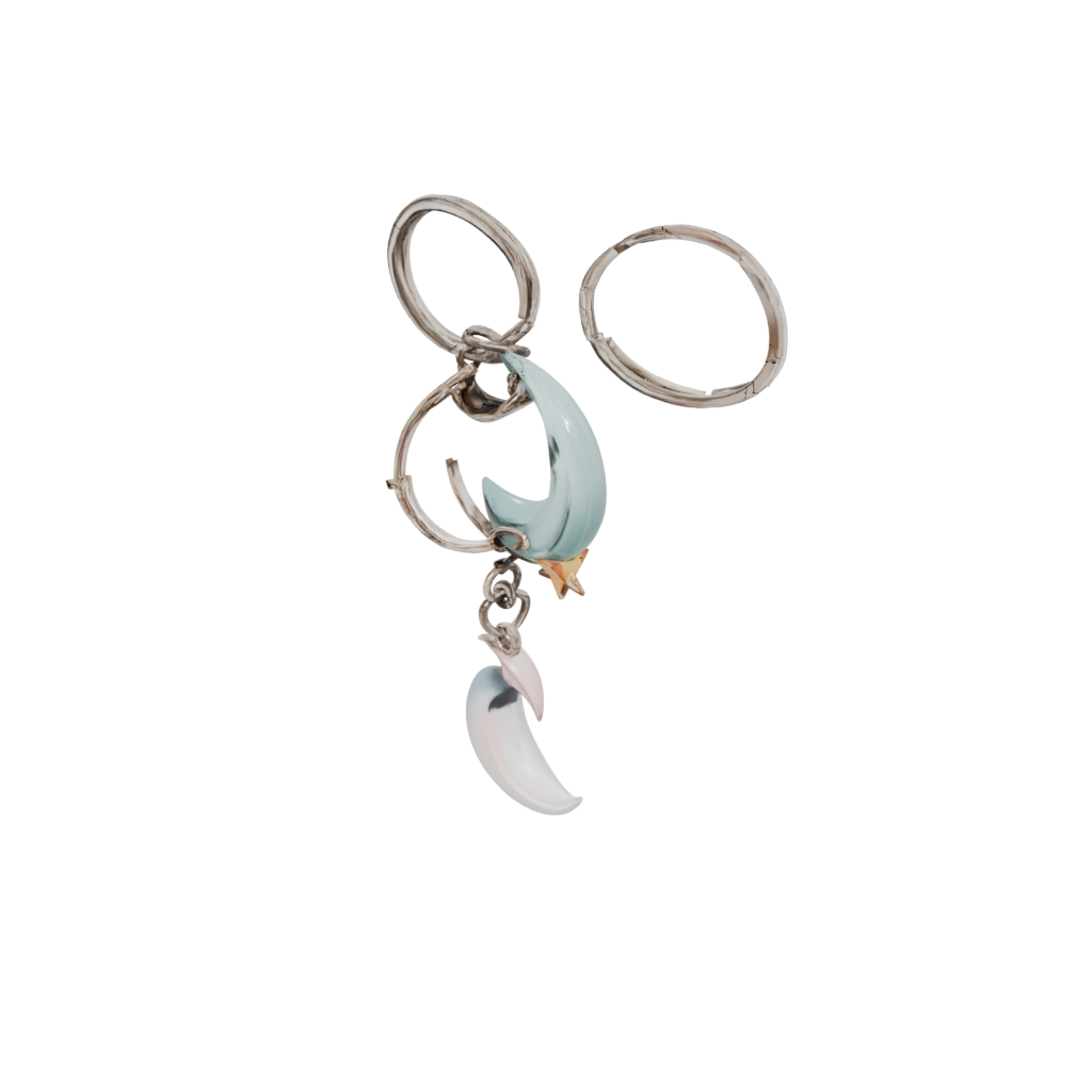 Pastel Layered Moon Crescent Charm