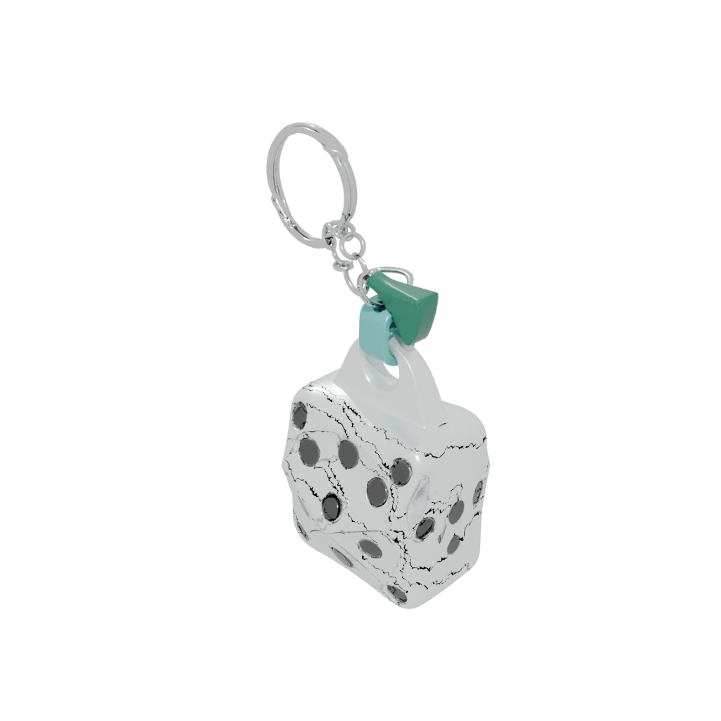 Pastel Outline Dice Holder Keychain