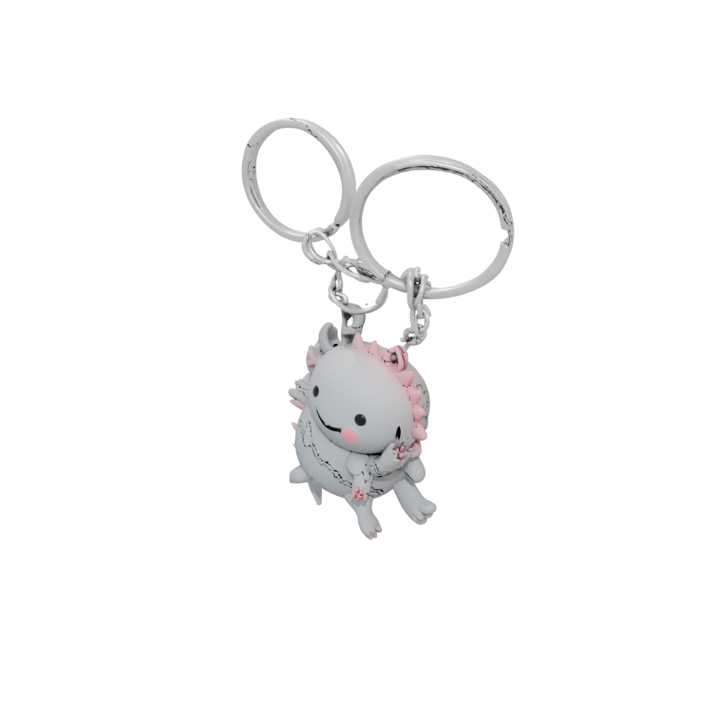Pastel Outline Tiny Axolotl Charm