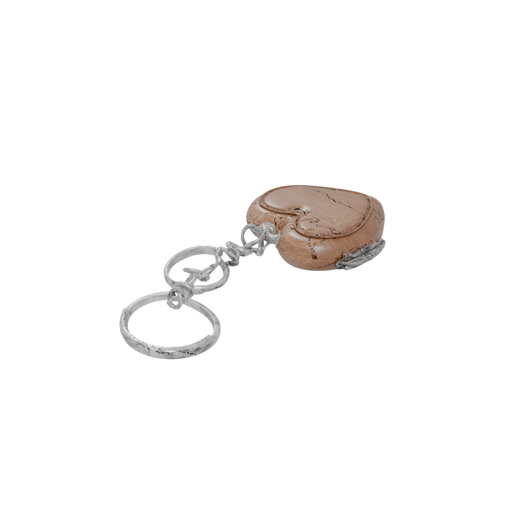 Woodgrain 3D Heart Locket Charm