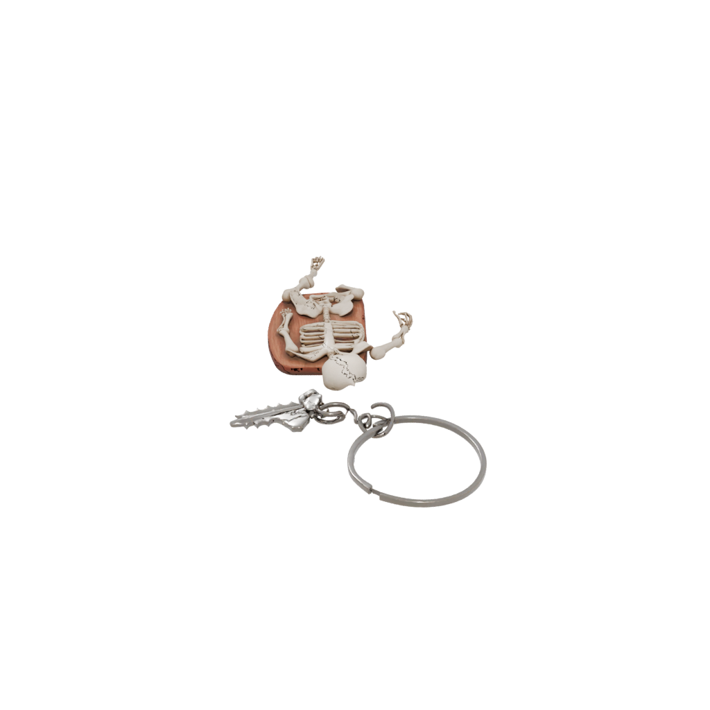 Woodgrain 3D Key Skeleton Charm