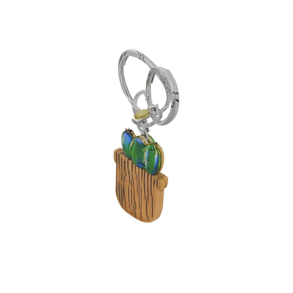 Woodgrain 3D Mini Cactus Charm