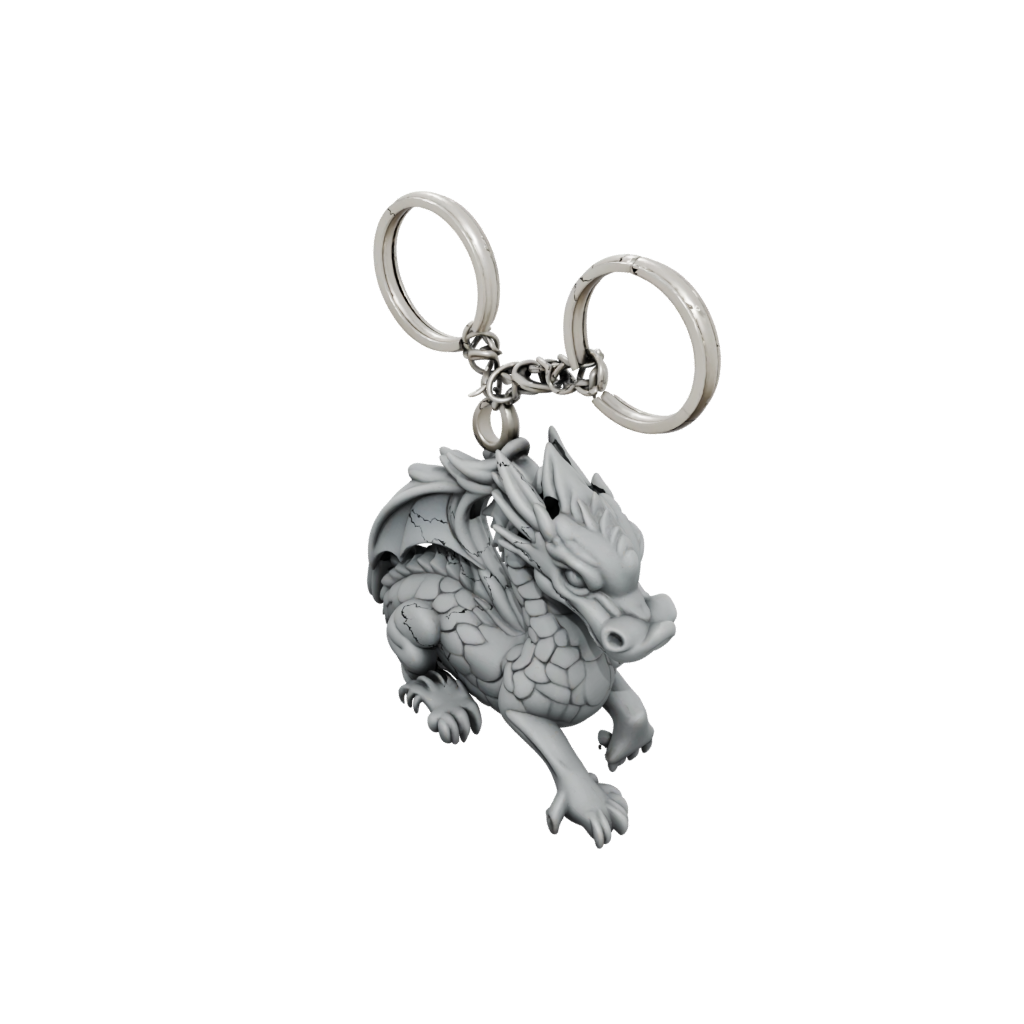 Woodgrain 3D Mini Dragon Charm