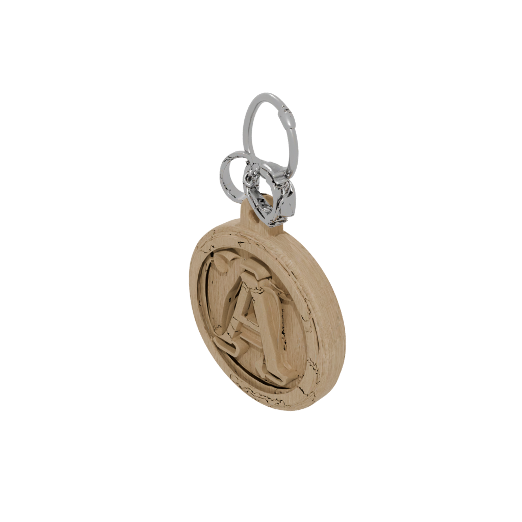 Woodgrain 3D Monogram Initial A