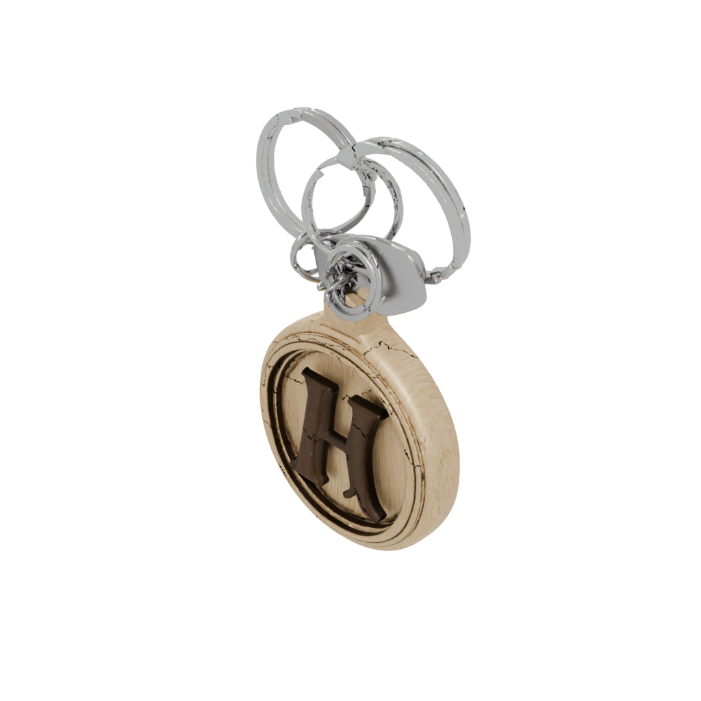 Woodgrain 3D Monogram Initial H