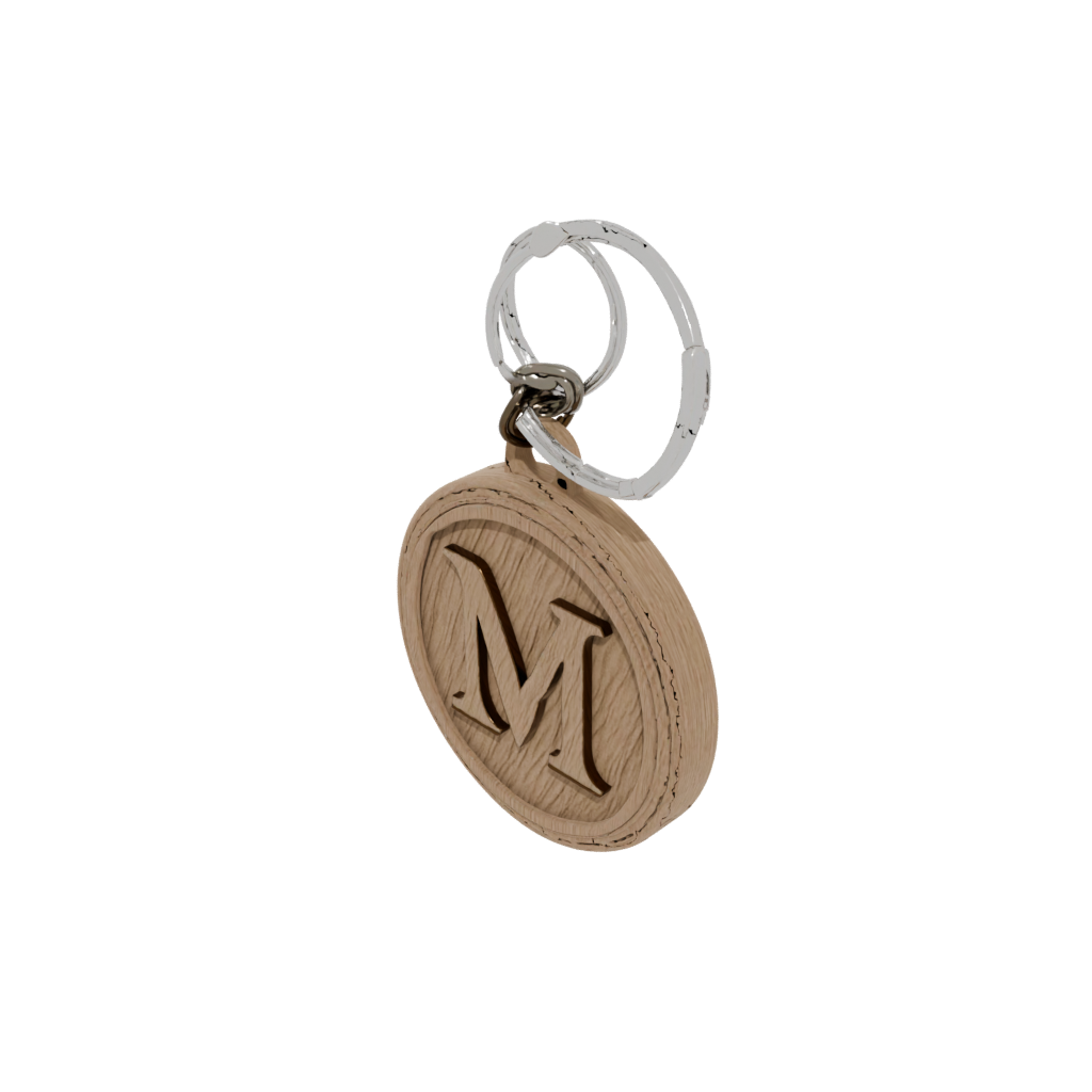 Woodgrain 3D Monogram Initial M