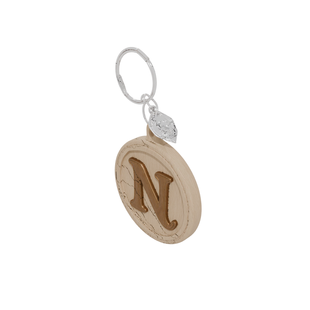 Woodgrain 3D Monogram Initial N
