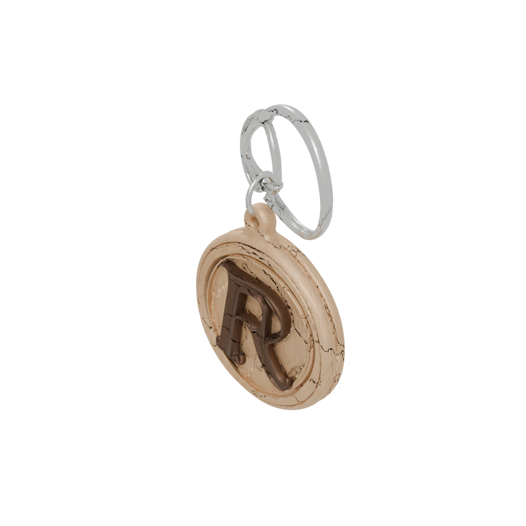 Woodgrain 3D Monogram Initial R