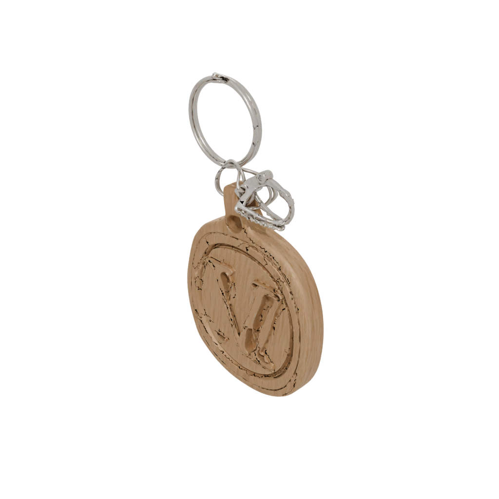 Woodgrain 3D Monogram Initial V