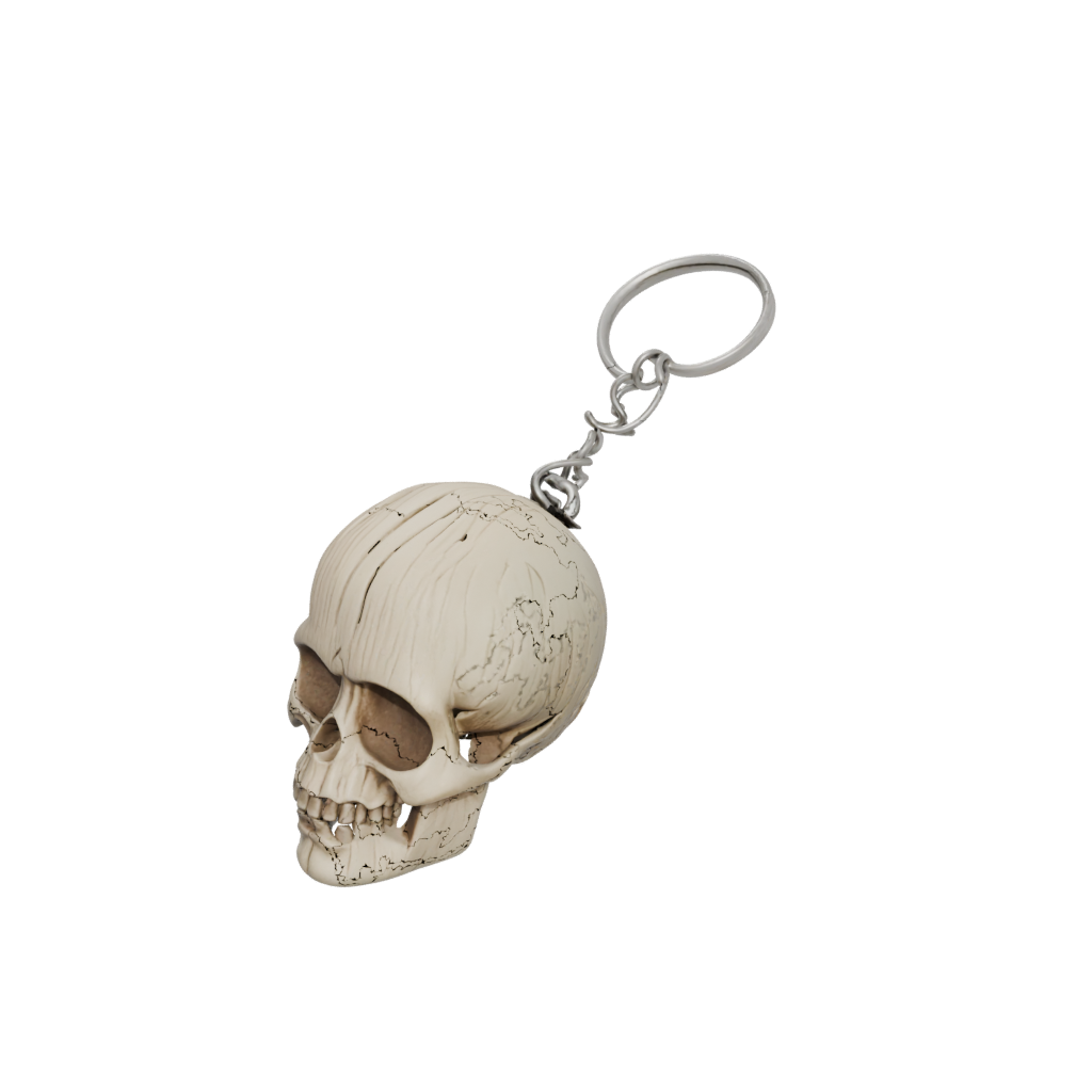 Woodgrain 3D Skull Charm