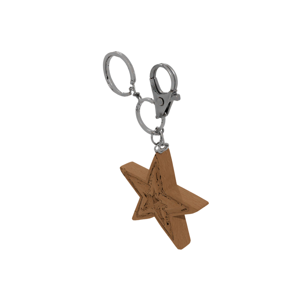 Woodgrain 3D Star Charm