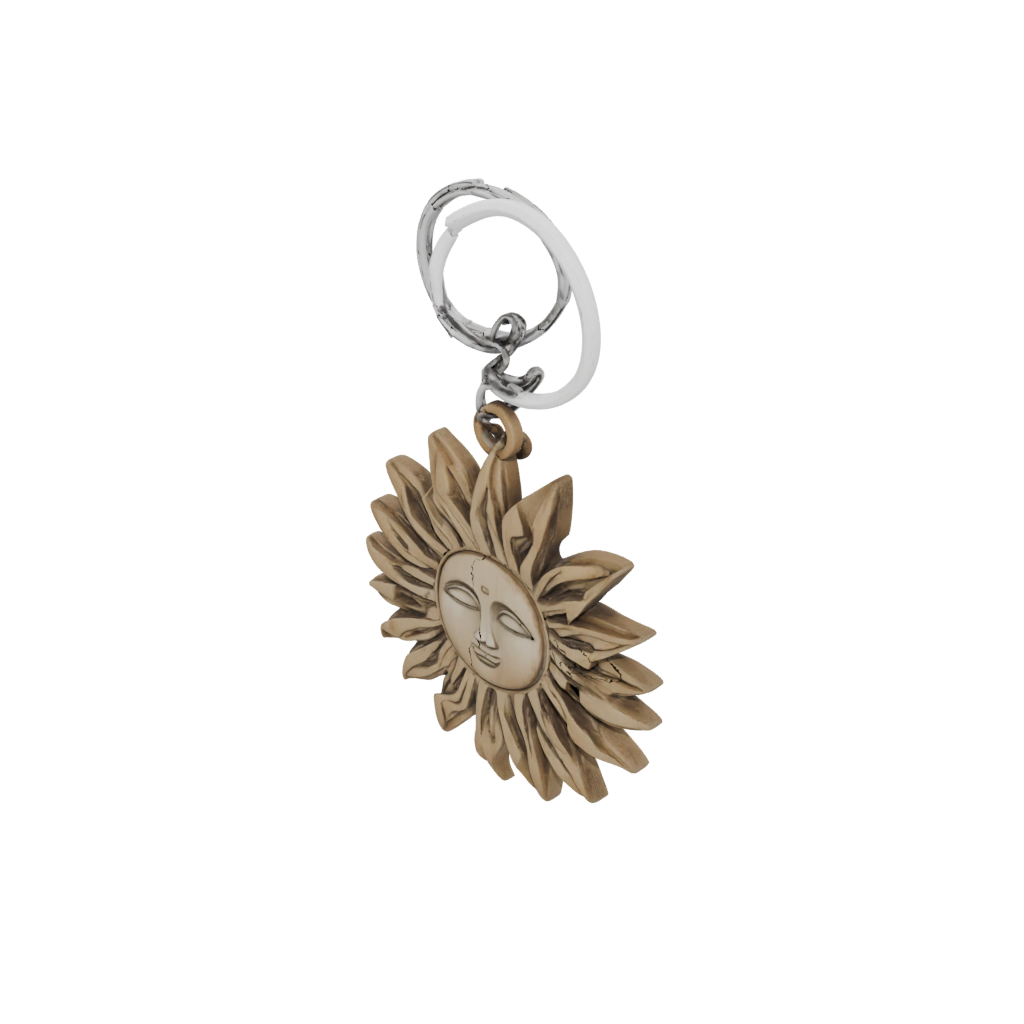 Woodgrain 3D Sun Charm