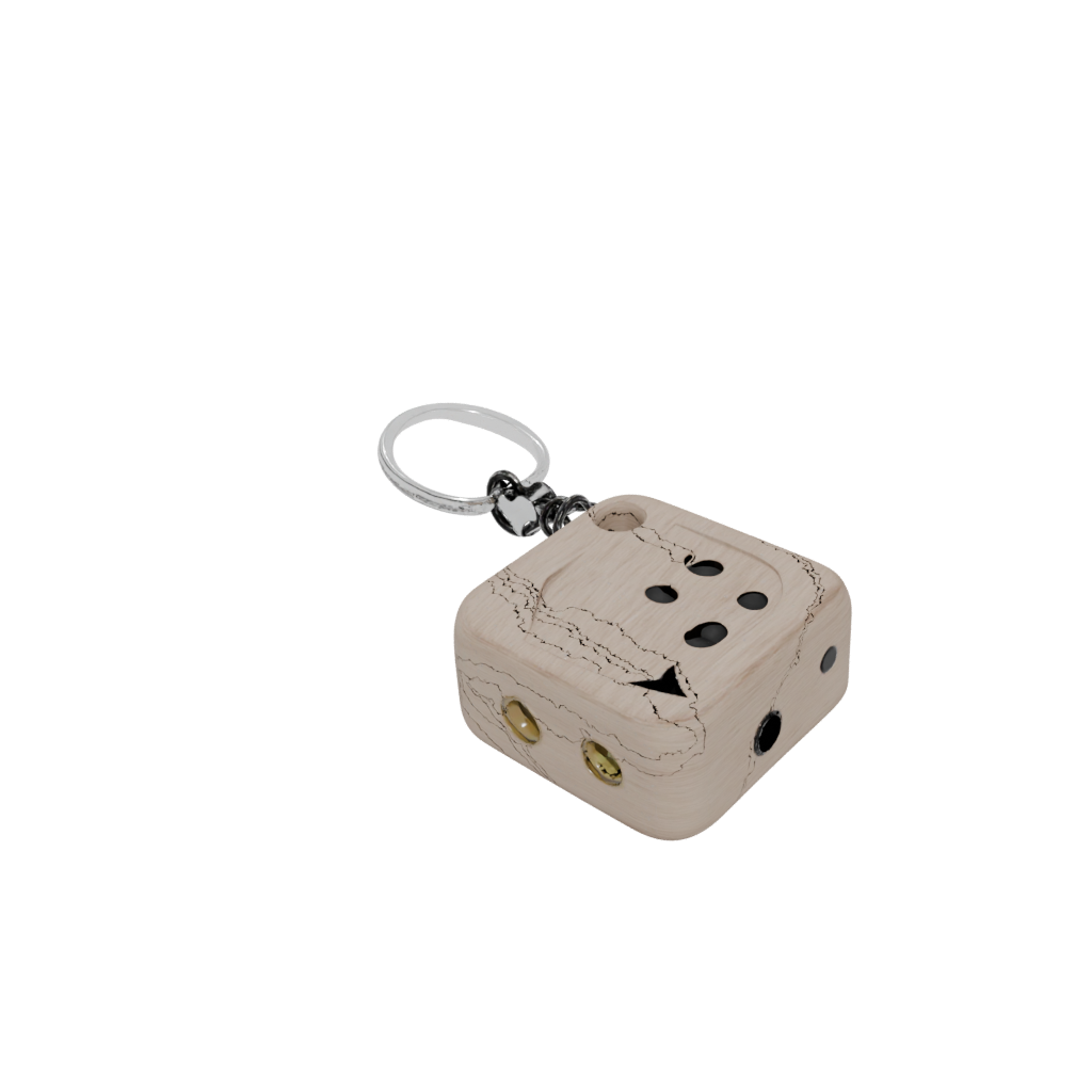 Woodgrain Dice Holder Keychain