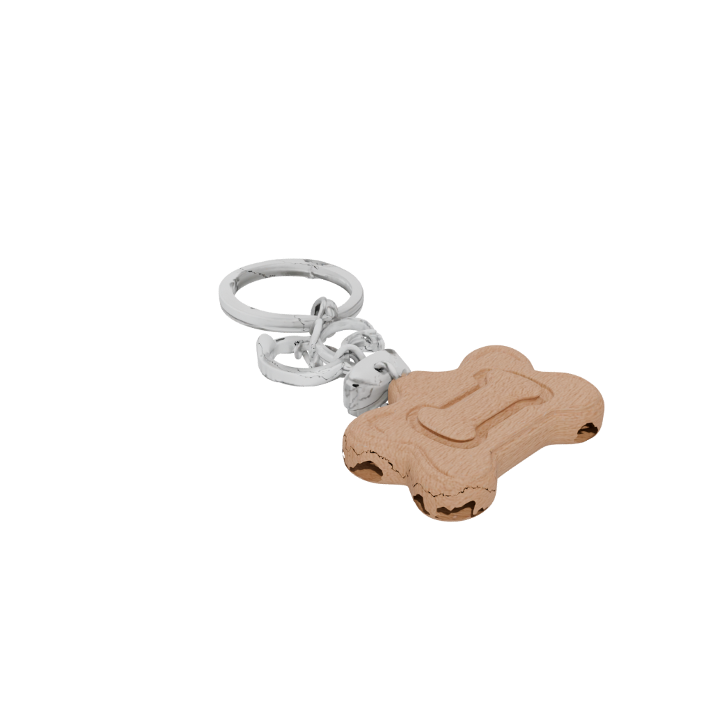 Woodgrain Dog Bone Charm
