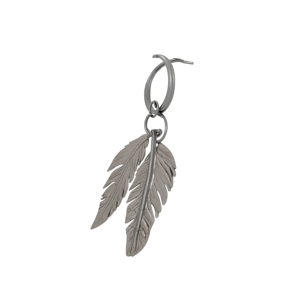 Woodgrain Feather Charm