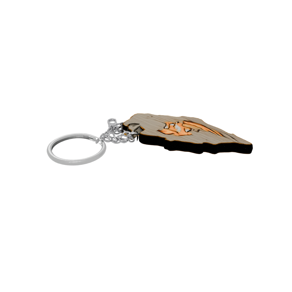 Woodgrain Lightning Bolt Charm
